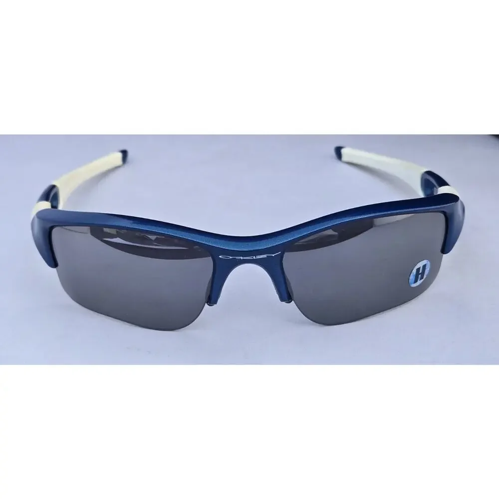 Oakley Sunglasses XL J DE Flak Jacket Metallic Blue Iridium Black Vintage 03-928